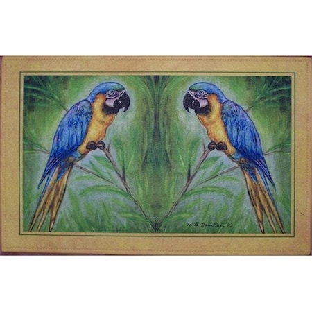 Betsy Drake Betsy Drake DM032 Blue Macaw Door Mat 18"x26" DM032